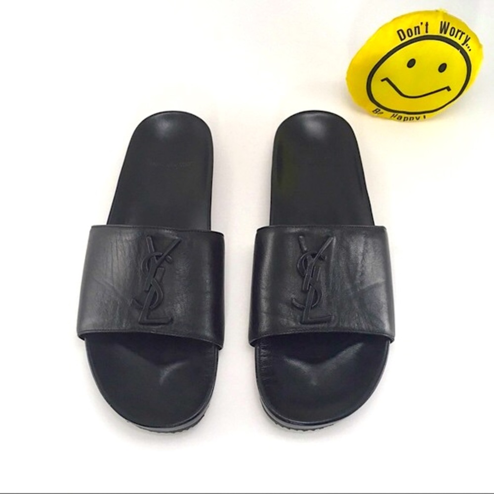 SOLD 💫 eBay- Saint Laurent Leather Joan Slides Sandals, IT 39.5
